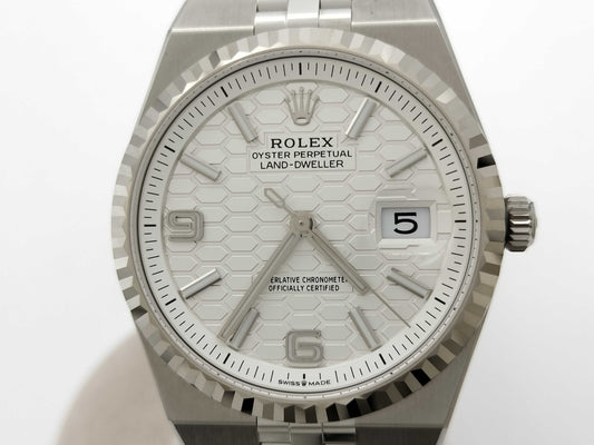ROLEX Land-Dweller 127234 838C04C5 White Dial Honeycomb Motif Men's Watch