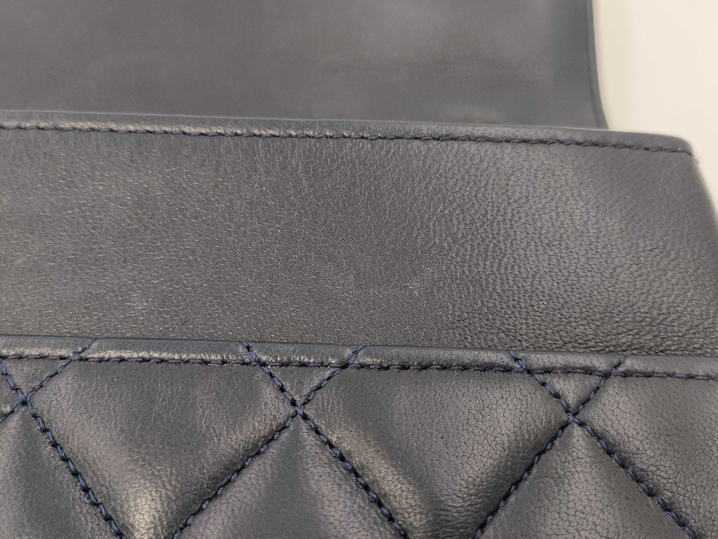 CHANEL Lambskin Matelasse 22 Shoulder Bag with Full Flap, S-Chain, GD Hardware, Navy Blue, Seal, Card Included, 0383095