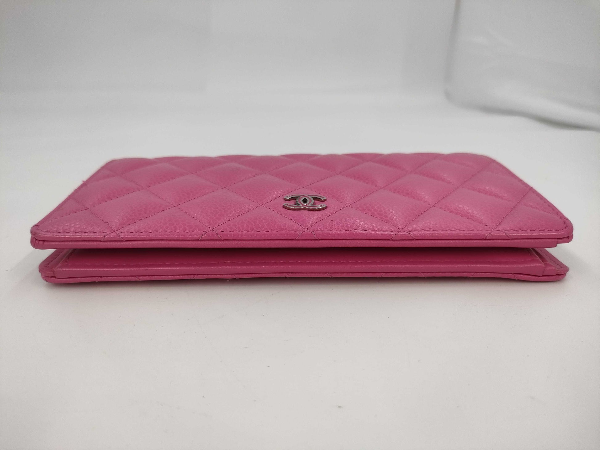 CHANEL Caviar Skin Matelasse Long Wallet with Coco Mark SV Hardware and Pink Seal, 21086404, Box and Dust Bag Included