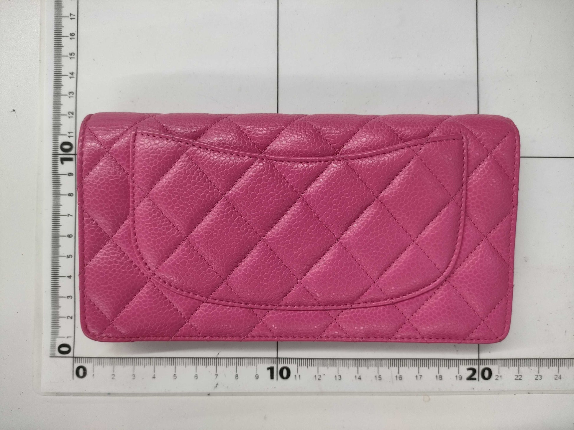 CHANEL Caviar Skin Matelasse Long Wallet with Coco Mark SV Hardware and Pink Seal, 21086404, Box and Dust Bag Included