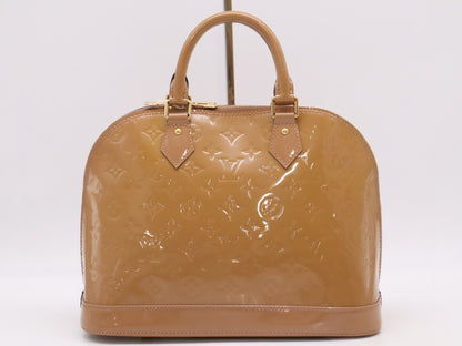 LOUIS VUITTON M91583 Vernis Alma Rose Velour Handbag with Cloche