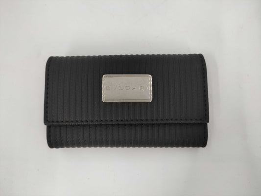 BVLGARI Leather 4-Key Case, Black