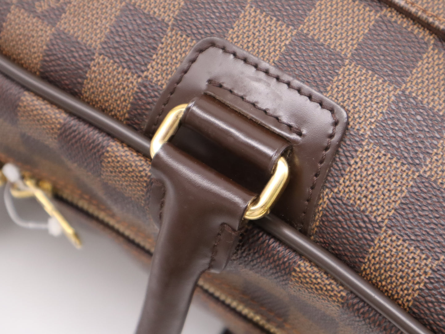 LOUIS VUITTON Damier N23252 Damier Curl Business Bag with Name Tag and Charm