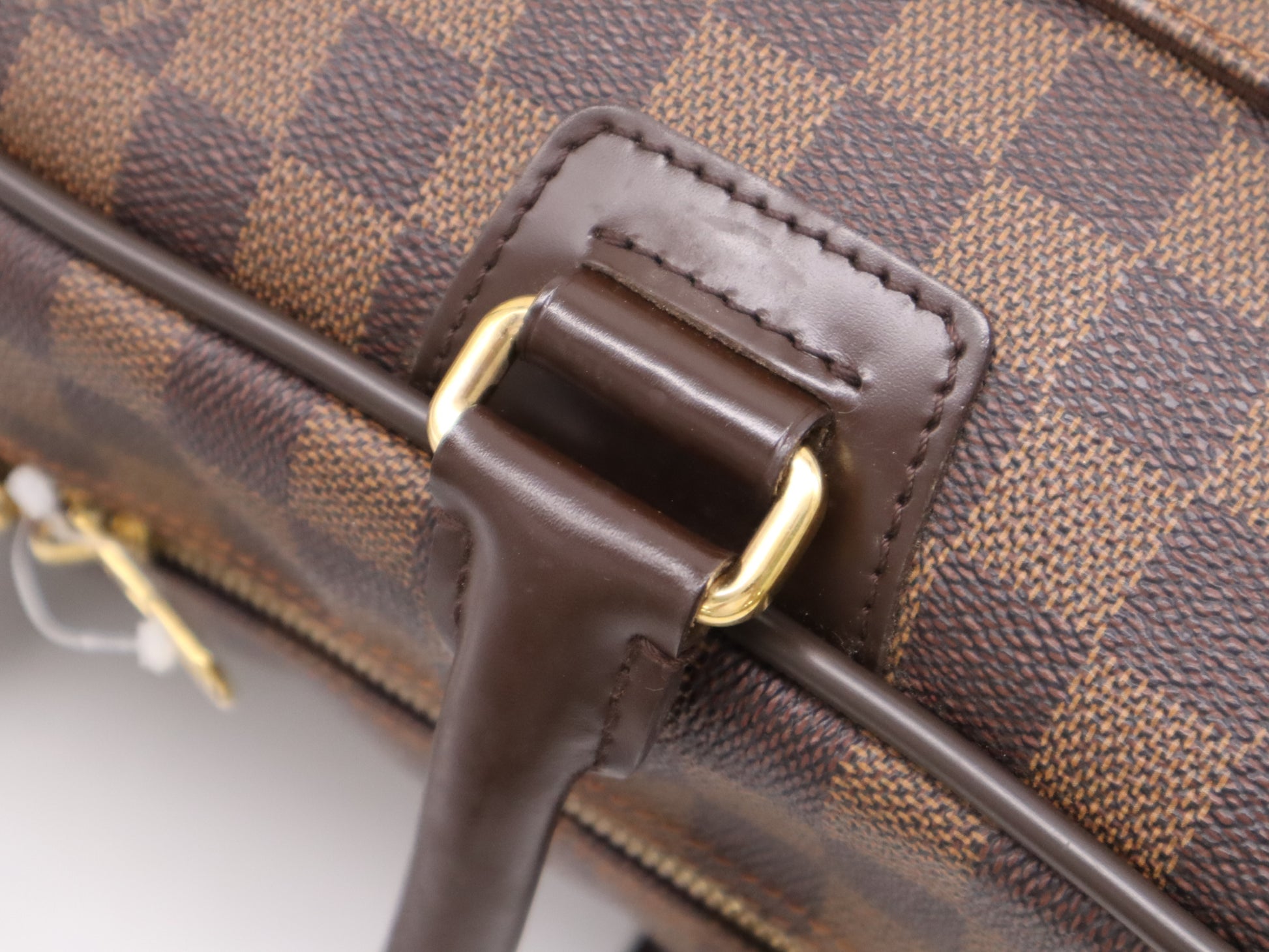 LOUIS VUITTON Damier N23252 Damier Curl Business Bag with Name Tag and Charm
