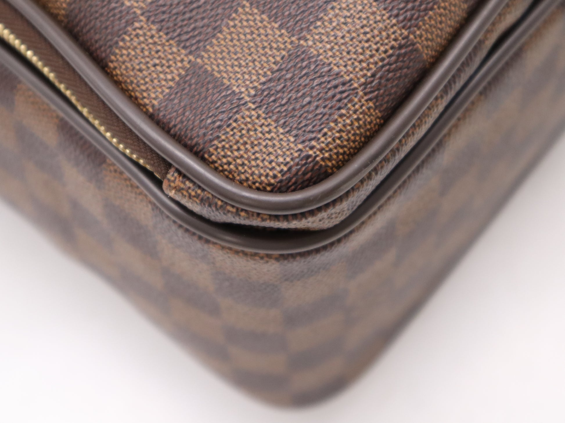 LOUIS VUITTON Damier N23252 Damier Curl Business Bag with Name Tag and Charm