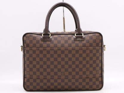 LOUIS VUITTON Damier N23252 Damier Curl Business Bag with Name Tag and Charm