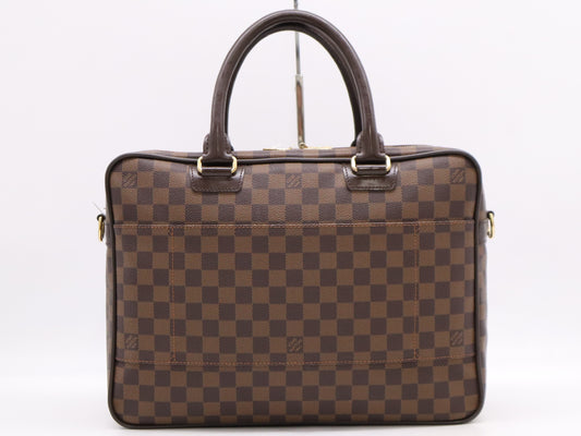 LOUIS VUITTON Damier N23252 Damier Curl Business Bag with Name Tag and Charm