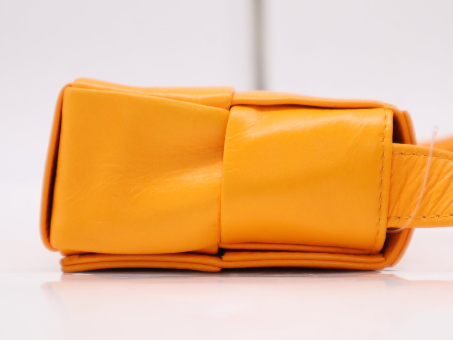 BOTTEGA VENETA Maxi Intrecciato Candy Cassette Shoulder Bag, Orange, with Dust Bag