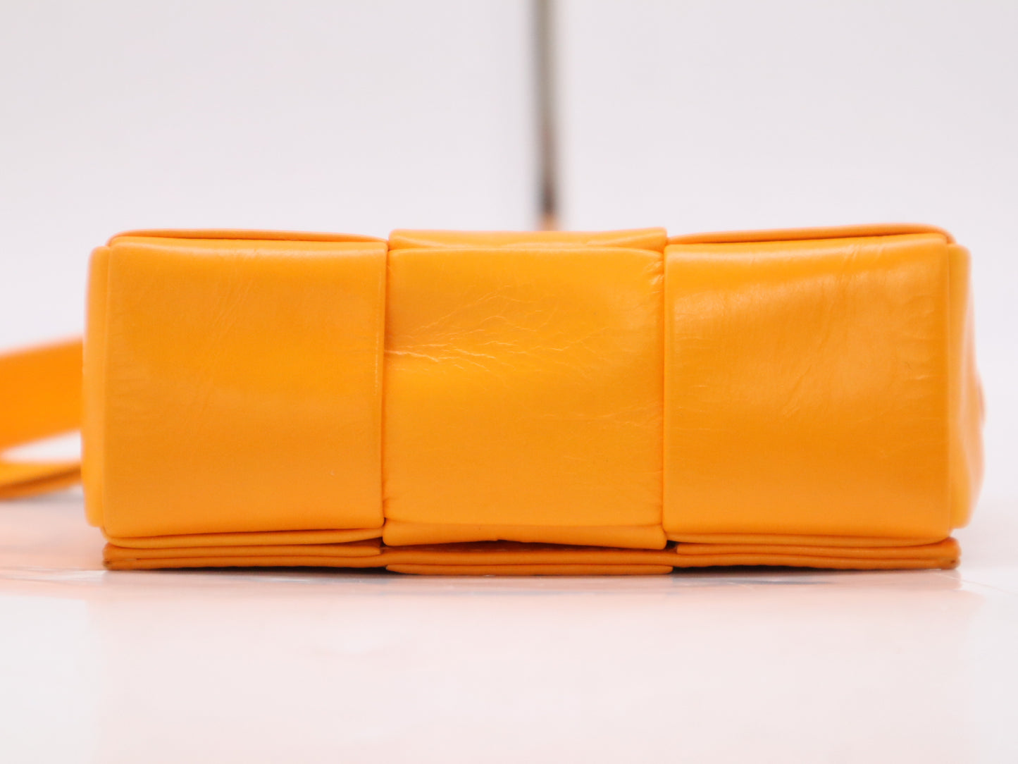 BOTTEGA VENETA Maxi Intrecciato Candy Cassette Shoulder Bag, Orange, with Dust Bag