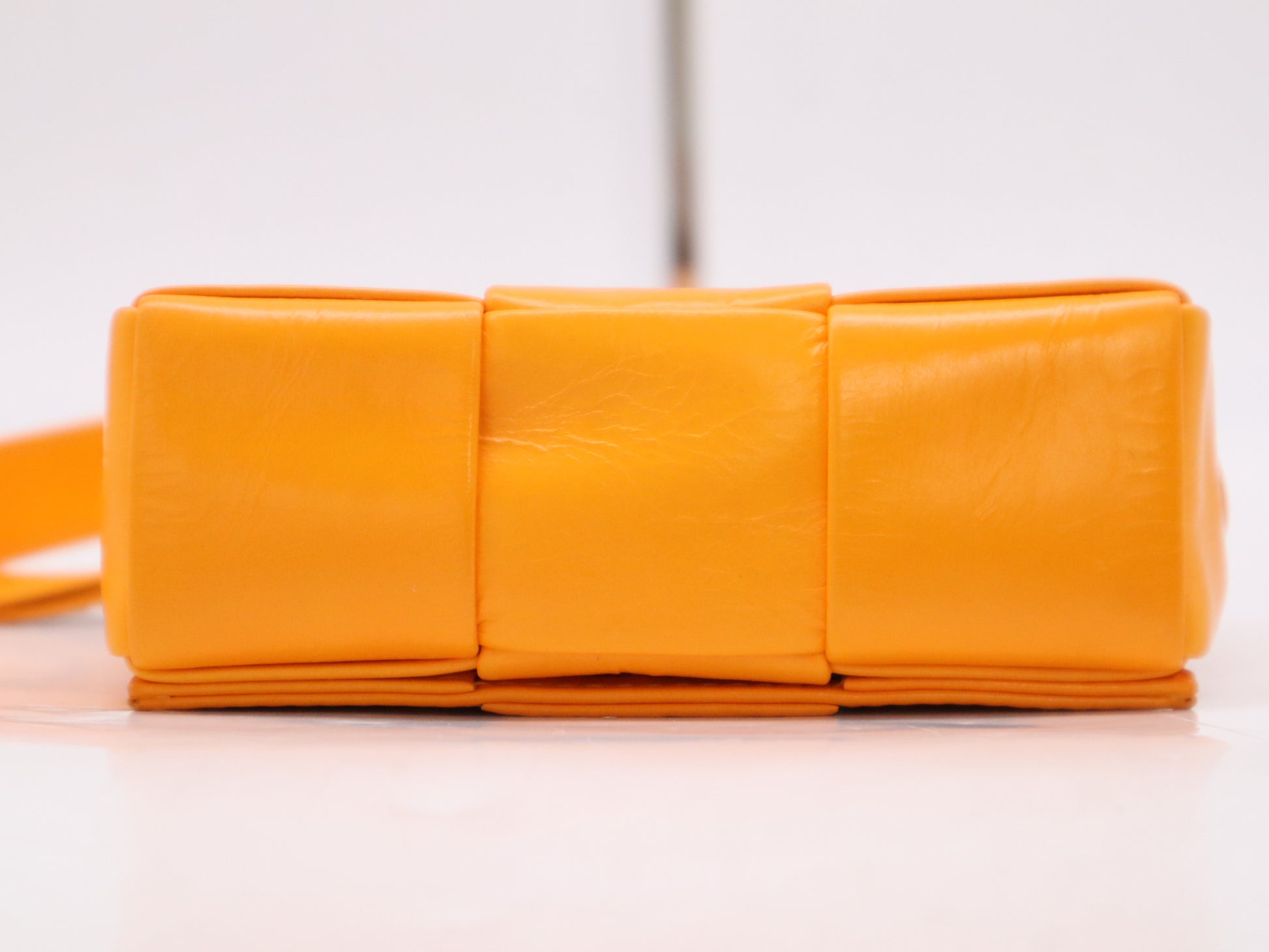 BOTTEGA VENETA Maxi Intrecciato Candy Cassette Shoulder Bag, Orange, with Dust Bag
