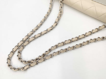 CHANEL CHANEL Shoulder Bag 2.55 East West White with Seal Chain Shoulder Bag