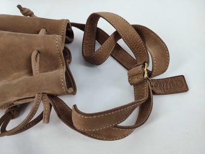 COACH Drawstring Shoulder Bag, Brown Suede, 4931 Shoulder Bag