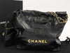 CHANEL CHANEL 22 Shiny Calfskin Chain Shoulder Bag with Gold Hardware and Pouch, AS3260, Serial Number Plate, Black, Shoulder Bag