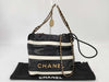 CHANEL CHANEL 22 Shiny Calfskin Chain Shoulder Bag AS3980 with Gold Hardware and Serial Number Plate in Black