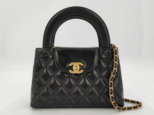 CHANEL Matelasse 2-Way Handbag with Gold Hardware, Chain Shoulder Bag, W19cm, AS4416, Serial Number Plate, Black
