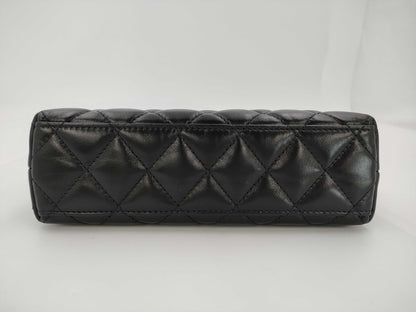 CHANEL Matelasse 2-Way Handbag with Gold Hardware, Chain Shoulder Bag, W19cm, AS4416, Serial Number Plate, Black