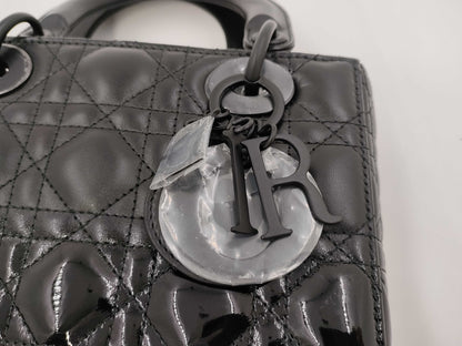Dior Christian Dior Lady Dior Cannage Black Hardware 2-Way Handbag Shoulder Bag Leather Black Handbag