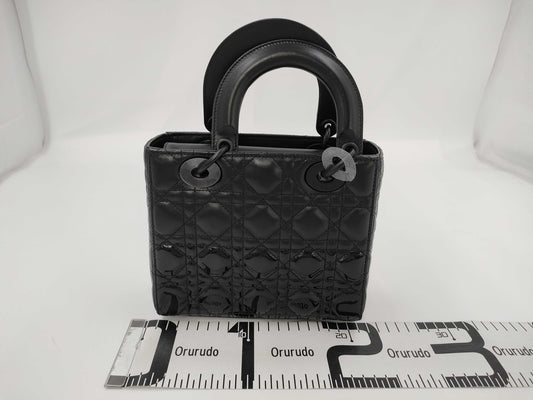 Dior Christian Dior Lady Dior Cannage Black Hardware 2-Way Handbag Shoulder Bag Leather Black Handbag
