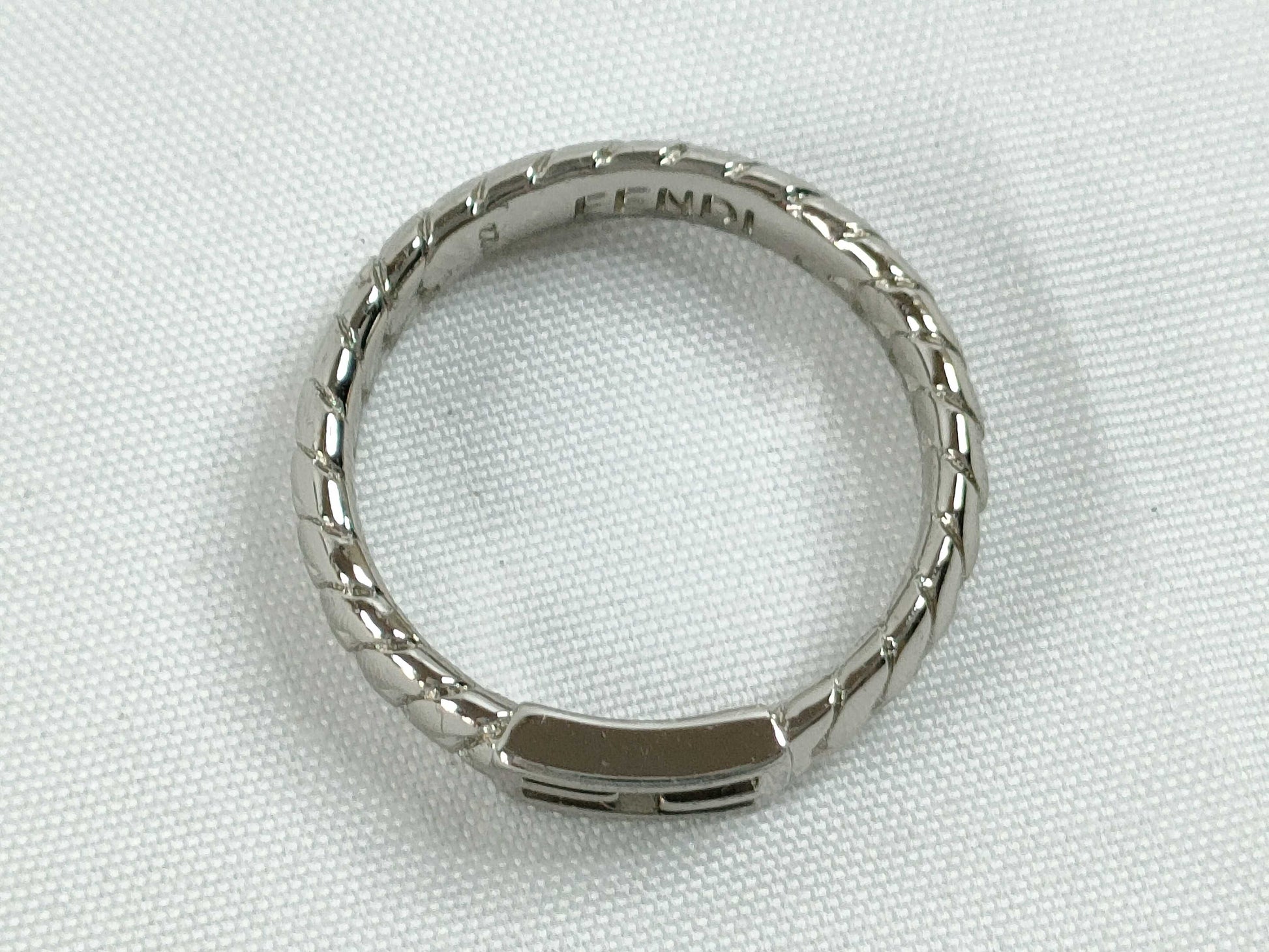 FENDI Baguette Ring Silver Box Ring
