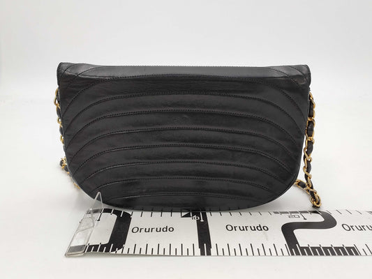 CHANEL Lambskin Half Moon Chain Bag, 0 Series, Shoulder Bag