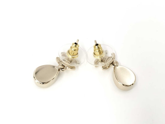CHANEL A22C Coco Mark Rhinestone Drop Earrings