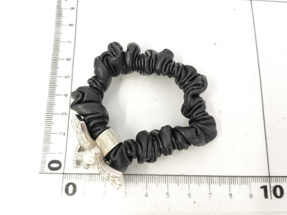 CHANEL Scrunchie Hair Accessory Bracelet Lambskin Ribbon Coco Mark A22P Hair Accessory