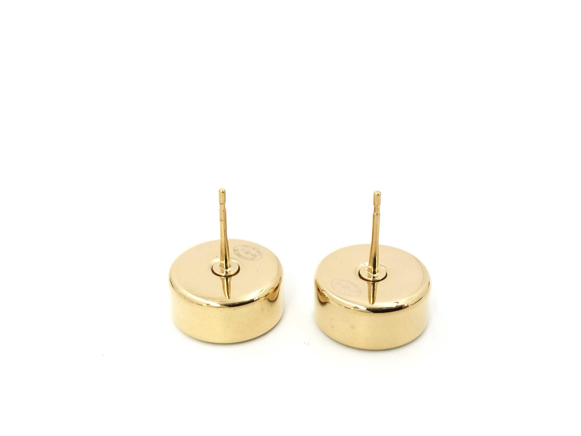 CHANEL Round Logo Coco Mark Black B24C Earrings
