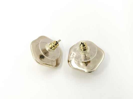 CHANEL Pentagonal Pearl Earrings with Coco Mark and Rhinestones B22S