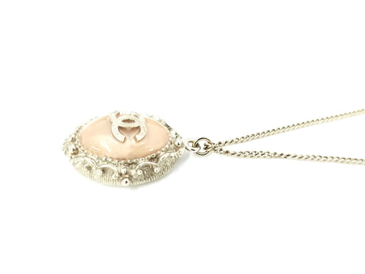 CHANEL B13C Color Stone Coco Mark GP Necklace