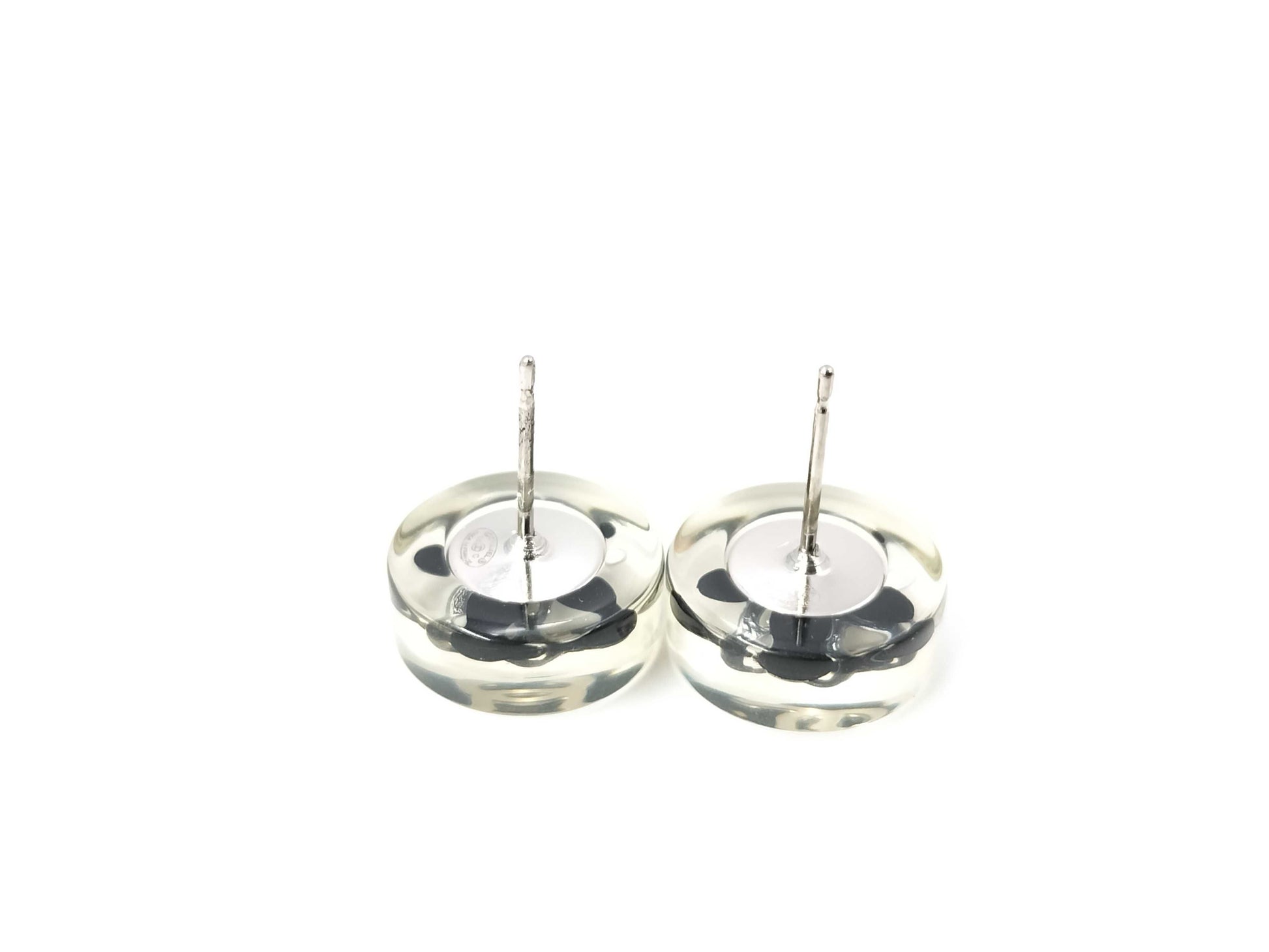 CHANEL Round Clear Coco Mark 16C Earrings
