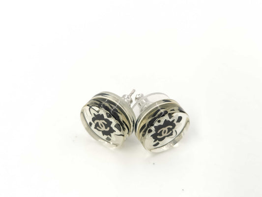 CHANEL Round Clear Coco Mark 16C Earrings