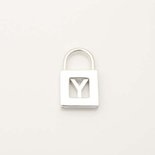 Tiffany & Co. Initial Y Lock Padlock Charm, 925 Sterling Silver, 5.85g