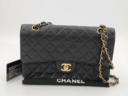 CHANEL Matelasse Caviar Skin Double Flap Double Chain Shoulder Bag, No. 8