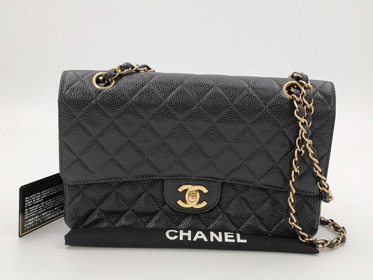 CHANEL Matelasse Caviar Skin Double Flap Double Chain Shoulder Bag, No. 8