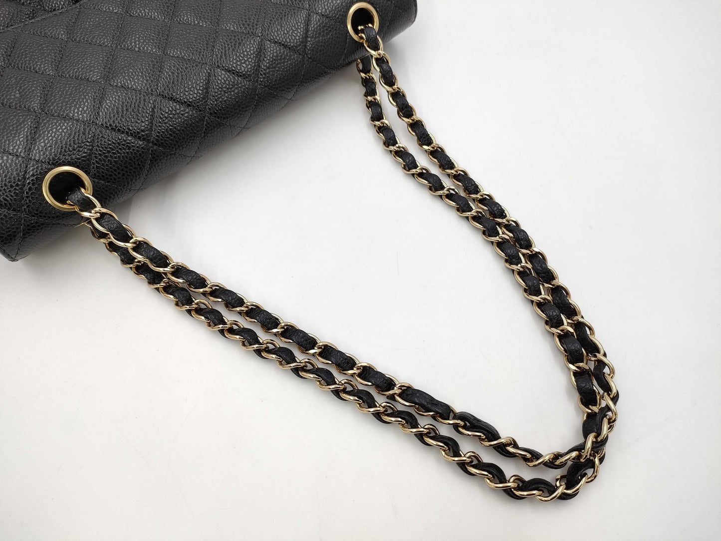 CHANEL Matelasse Caviar Skin Double Flap Double Chain Shoulder Bag, No. 8