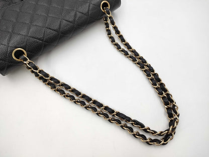 CHANEL Matelasse Caviar Skin Double Flap Double Chain Shoulder Bag, No. 8