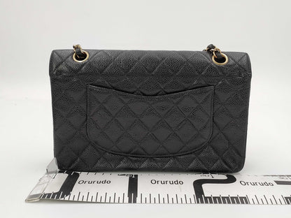 CHANEL Matelasse Caviar Skin Double Flap Double Chain Shoulder Bag, No. 8