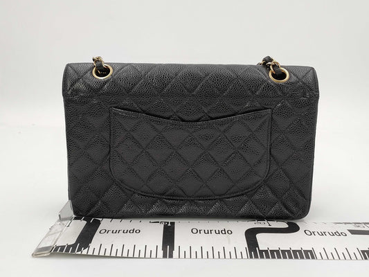 CHANEL Matelasse Caviar Skin Double Flap Double Chain Shoulder Bag, No. 8