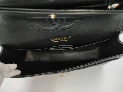 CHANEL Matelasse Caviar Skin Double Flap Double Chain Shoulder Bag, No. 8