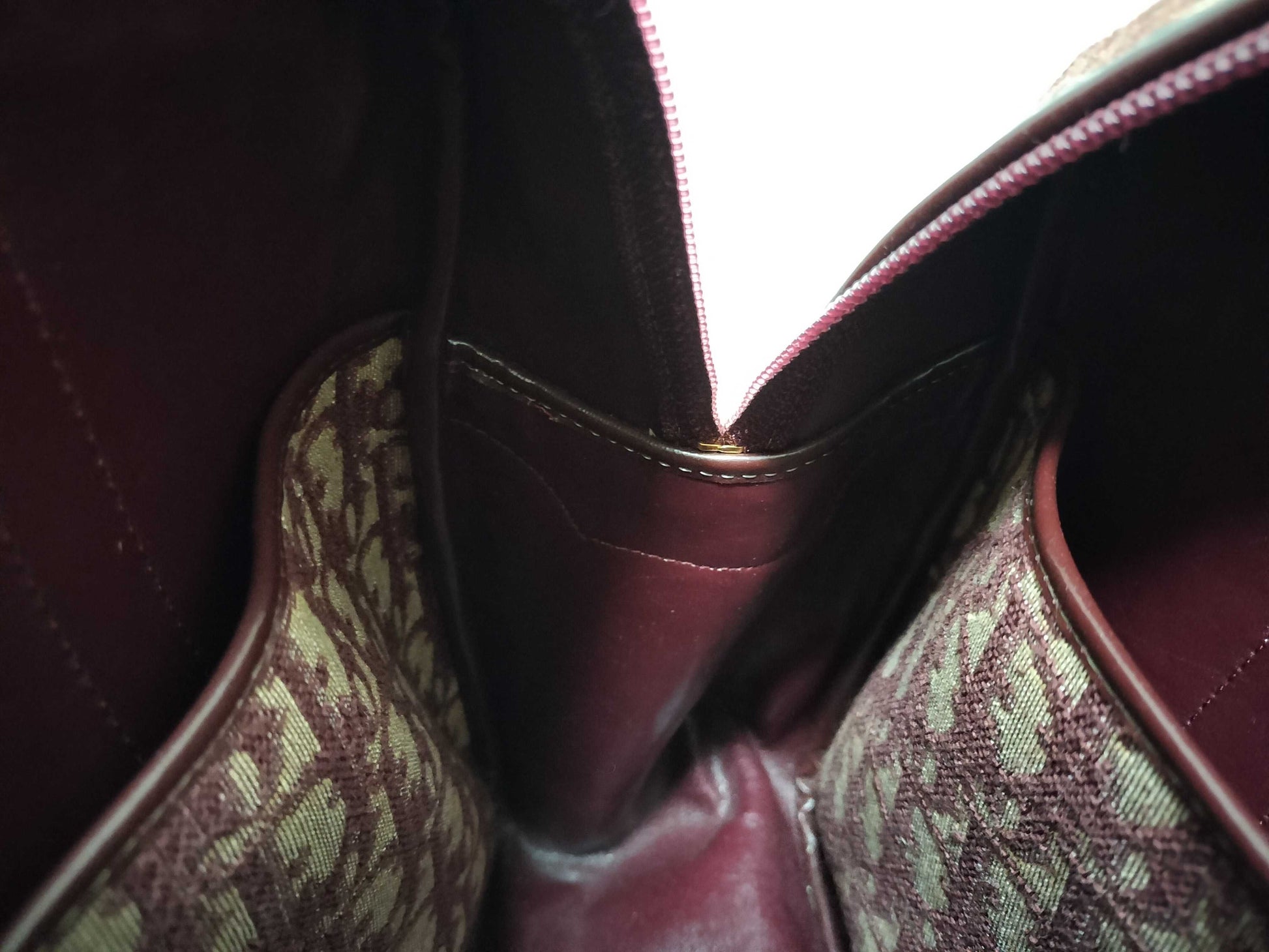 Dior Trotter Christian Dior Mini Boston Canvas Bordeaux Handbag