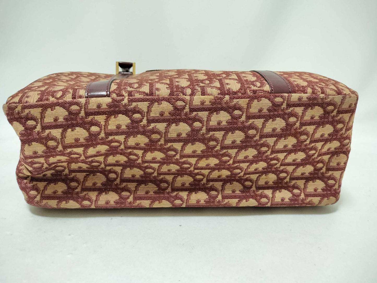 Dior Trotter Christian Dior Mini Boston Canvas Bordeaux Handbag