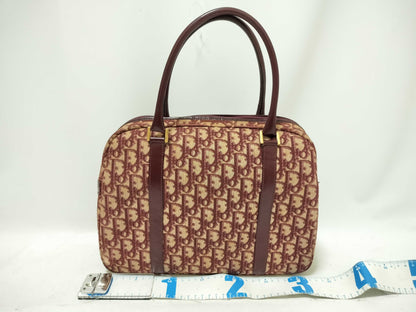 Dior Trotter Christian Dior Mini Boston Canvas Bordeaux Handbag