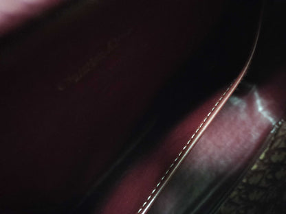 Dior Trotter Christian Dior Mini Boston Canvas Bordeaux Handbag