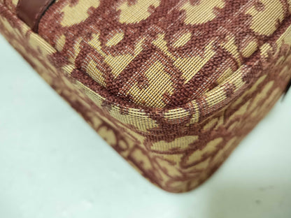 Dior Trotter Christian Dior Mini Boston Canvas Bordeaux Handbag