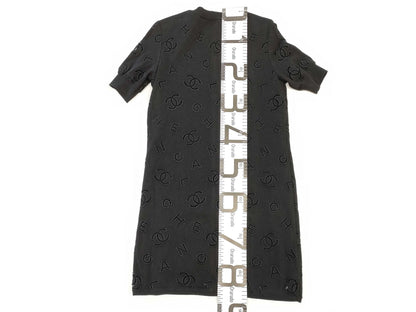 CHANEL CHANEL Coco Mark All-Over Print Dress Button Size 36 Dress