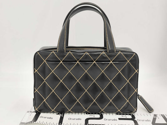 CHANEL Wild Stitch Calfskin Black GD Hardware A18121 7639185 Seal Included No Card Included Handbag