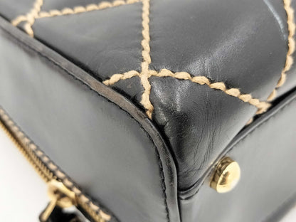 CHANEL Wild Stitch Calfskin Black GD Hardware A18121 7639185 Seal Included No Card Included Handbag