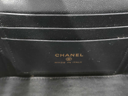 CHANEL 2-Way Chain Vanity Bag with Top Handle, Mirrored Matelasse Lambskin, Black with GD Hardware, AP2199 AHKG4A71 Shoulder Bag