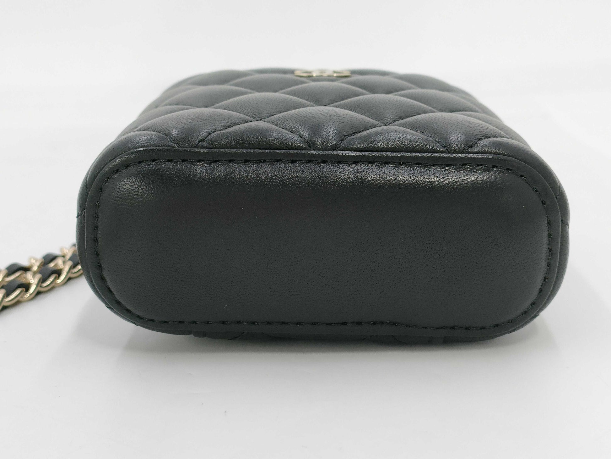 CHANEL Chain Vanity Bag Mini Matelasse Lambskin Black GD Hardware AP1466 Shoulder Bag