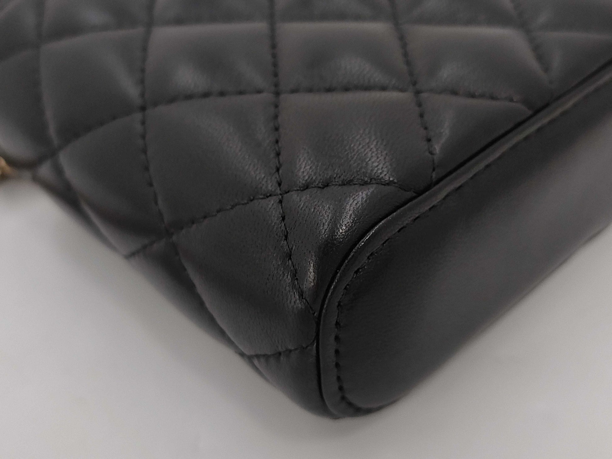 CHANEL Chain Vanity Bag Mini Matelasse Lambskin Black GD Hardware AP1466 Shoulder Bag